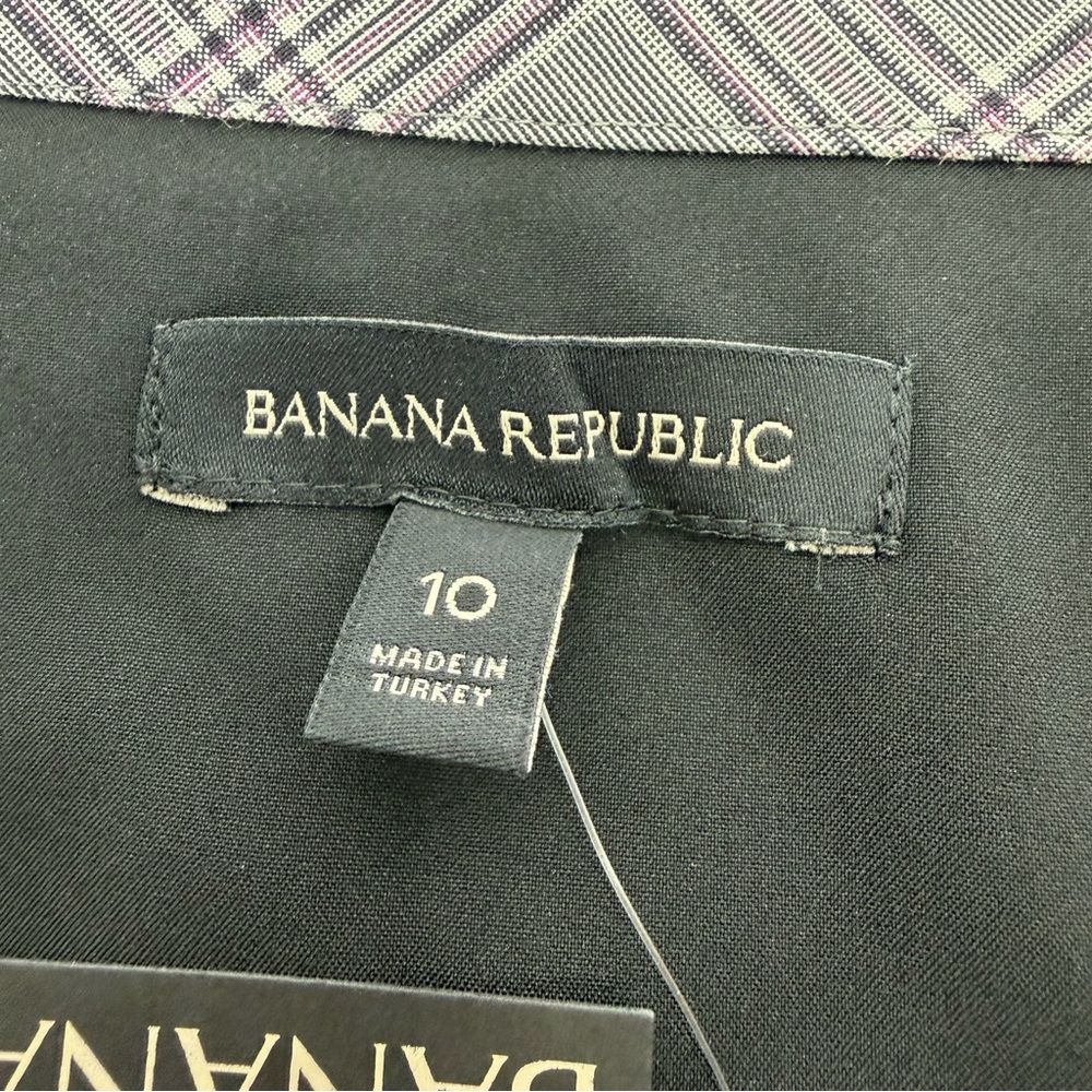 Banana Republic Plaid Black and White Wool‎ Blend Mini Pencil Skirt Size 10 - Picture 7 of 8